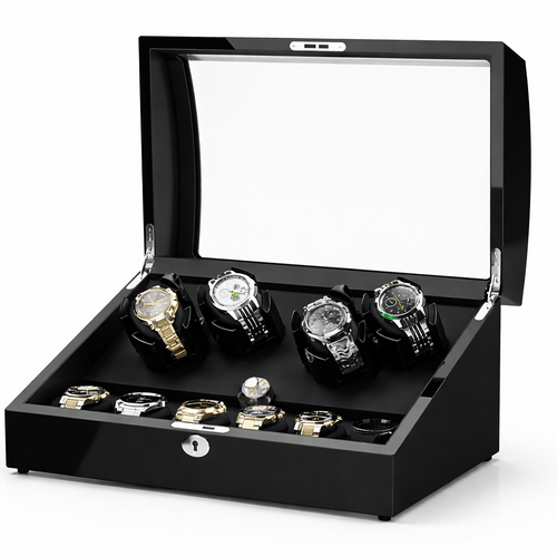 4 Slot Watch Winder With 6 Watch Display